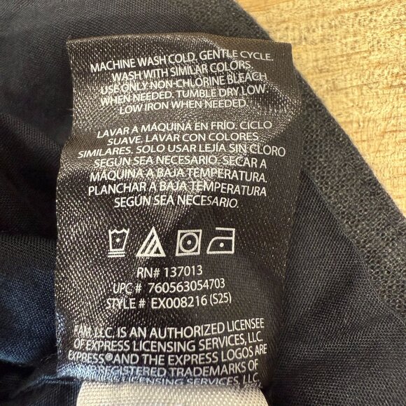 Express Women's Vest XXL Classic Fit V-Neck Button Up Linen Vest Black Size XXL - Picture 7 of 7